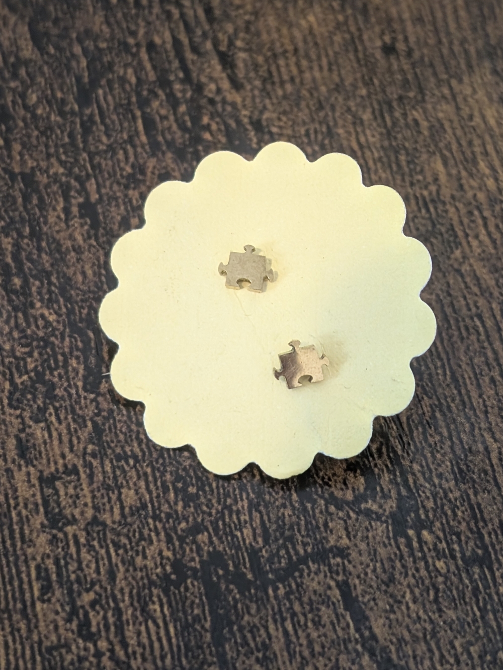 Gold Puzzle Piece Stud Earrings - Minimal Women's Jewelry